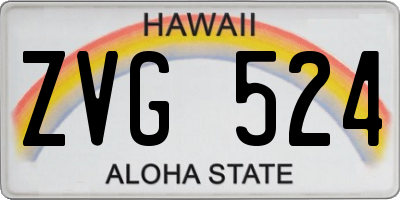 HI license plate ZVG524