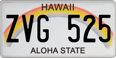 HI license plate ZVG525