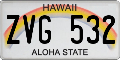 HI license plate ZVG532