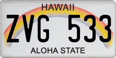 HI license plate ZVG533