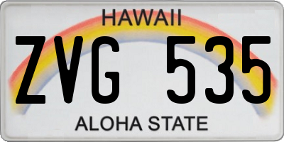 HI license plate ZVG535
