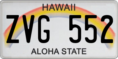 HI license plate ZVG552
