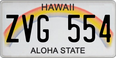 HI license plate ZVG554