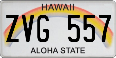HI license plate ZVG557
