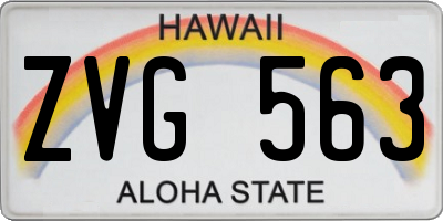 HI license plate ZVG563