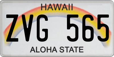 HI license plate ZVG565