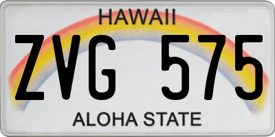 HI license plate ZVG575