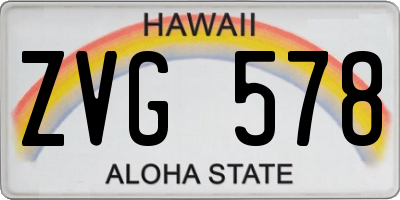 HI license plate ZVG578