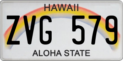 HI license plate ZVG579