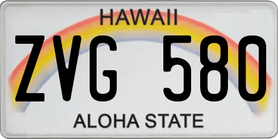 HI license plate ZVG580