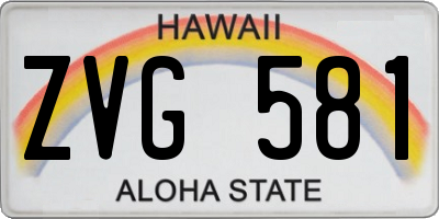 HI license plate ZVG581