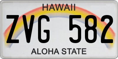 HI license plate ZVG582
