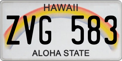 HI license plate ZVG583