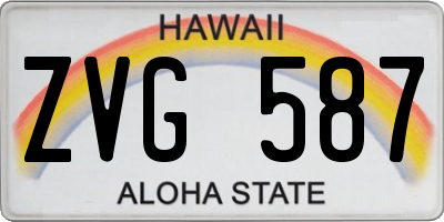 HI license plate ZVG587