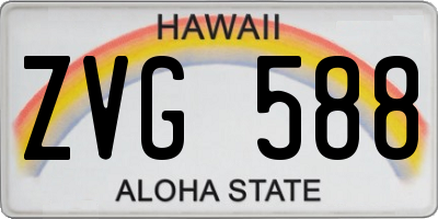 HI license plate ZVG588