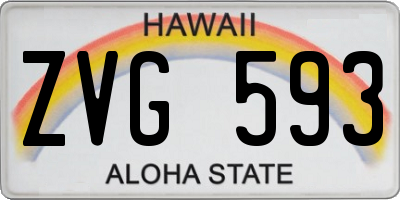 HI license plate ZVG593
