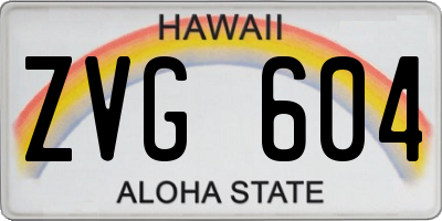 HI license plate ZVG604