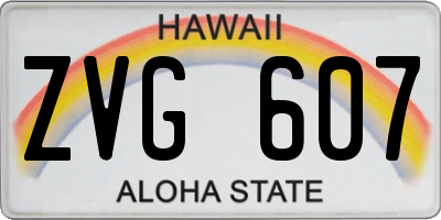 HI license plate ZVG607