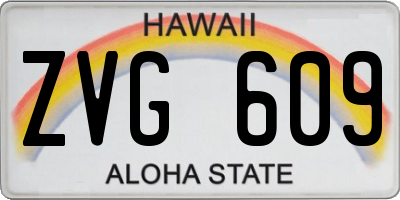 HI license plate ZVG609
