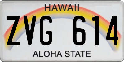 HI license plate ZVG614