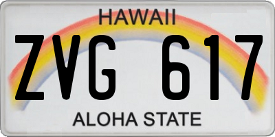HI license plate ZVG617