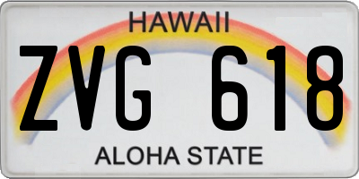 HI license plate ZVG618