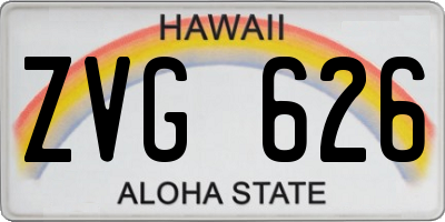 HI license plate ZVG626