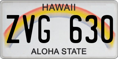 HI license plate ZVG630