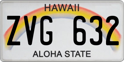 HI license plate ZVG632