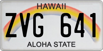 HI license plate ZVG641