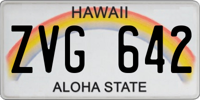 HI license plate ZVG642
