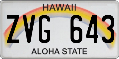 HI license plate ZVG643