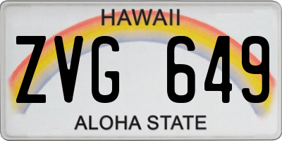 HI license plate ZVG649
