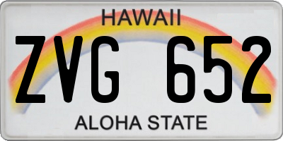 HI license plate ZVG652