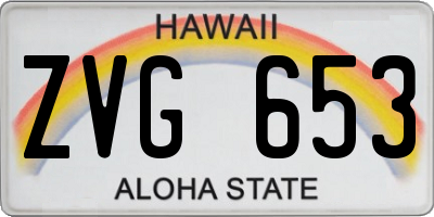 HI license plate ZVG653