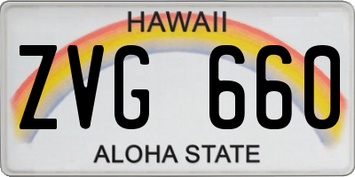 HI license plate ZVG660
