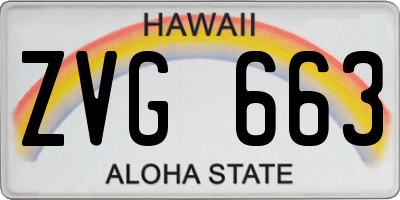 HI license plate ZVG663