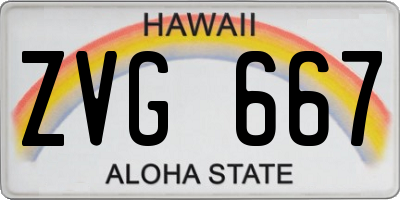 HI license plate ZVG667