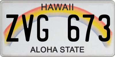 HI license plate ZVG673