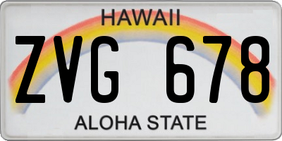 HI license plate ZVG678