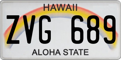 HI license plate ZVG689