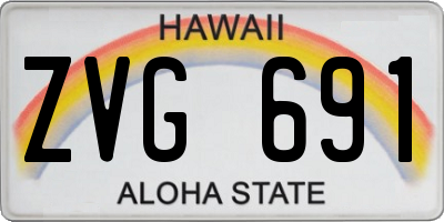 HI license plate ZVG691
