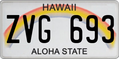 HI license plate ZVG693