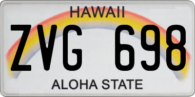 HI license plate ZVG698