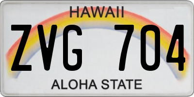 HI license plate ZVG704
