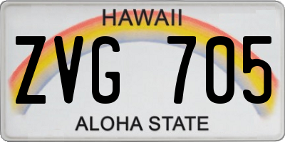 HI license plate ZVG705