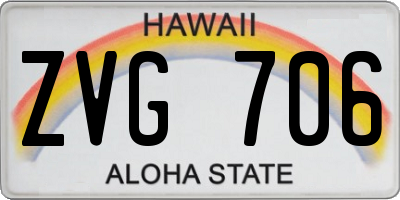 HI license plate ZVG706