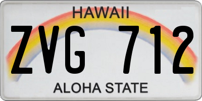 HI license plate ZVG712