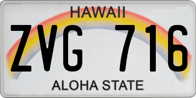 HI license plate ZVG716