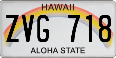 HI license plate ZVG718
